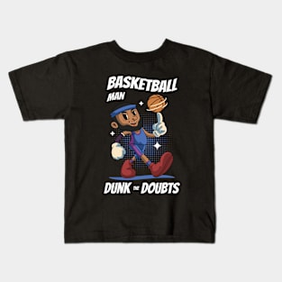 Funny Basketball Man Kids T-Shirt